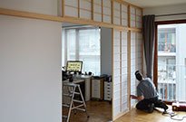 Bild 096: 8 Shoji, 350x270cm, Weißtanne, durchgehend, 530cm, schiebbar
