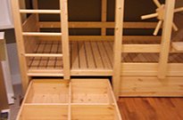 Bild 047: Kinderdoppelbett / Stockbett mit Schubkästen