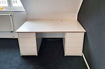 Bild 570: Raumkonzept Kinderzimmer: Hochbett & Podestbett mit viel Stauraum & Schreibtisch