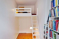 Bild 477: Raumtrennung: 1 großer Raum geteilt in 2 separate Zimmer mit Hochbetten